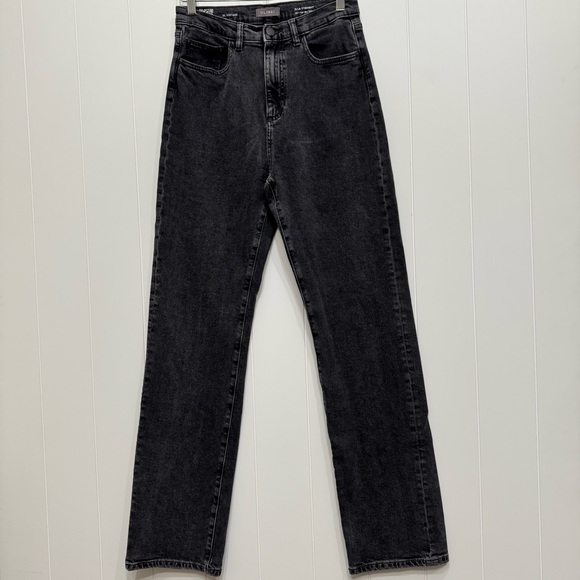 DL1961 Women’s Ella Straight High Rise Straight Leg Jeans Black Wash Size 27